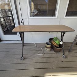 Two Folding Tables and One Chair