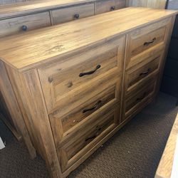 6 Drawers Dresser for Bedroom, Wood Bedroom Dresser Farmhouse Drawer Chest, Wide Dresser for Closet, Dressers Organizer for Living Room, Closet, Hallw