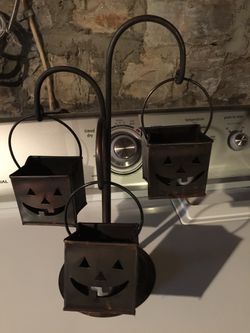 Halloween bronze candle holder