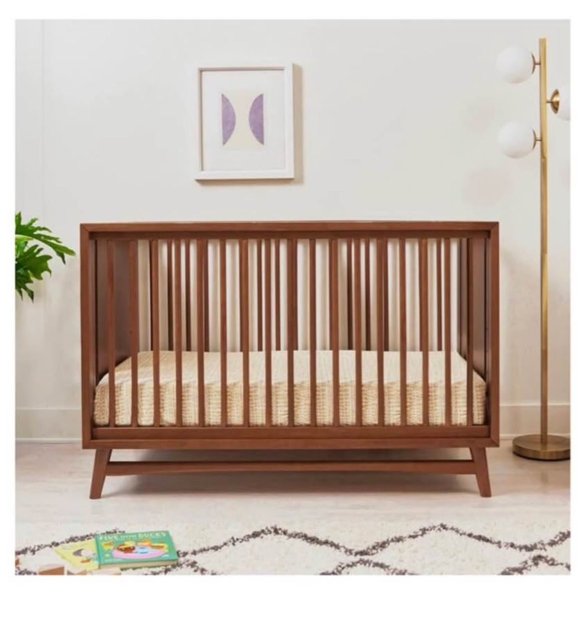 Brand New Mid Century Modern West Elm Inspired Crib And Mattress