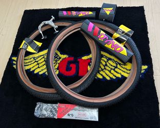 GT Tires 20 x 1.75 White OR Black/Tan Lp-5 bmx old school performer