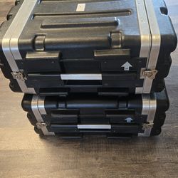 Lot of (2) SKB 4U Shockmount Rack Cases - 19" Roto-Molded Road Cases - USA