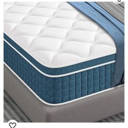 King Size Mattress, 10 Inch King Mattress in a Box, Hybrid King Bed Mattress with Individual Pocket Springs and Pressure-Relieving Memory Foam, Medium