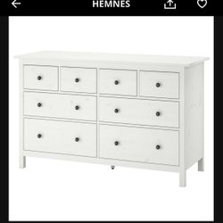White Hemnes 8 Drawer Dresser - IKEA