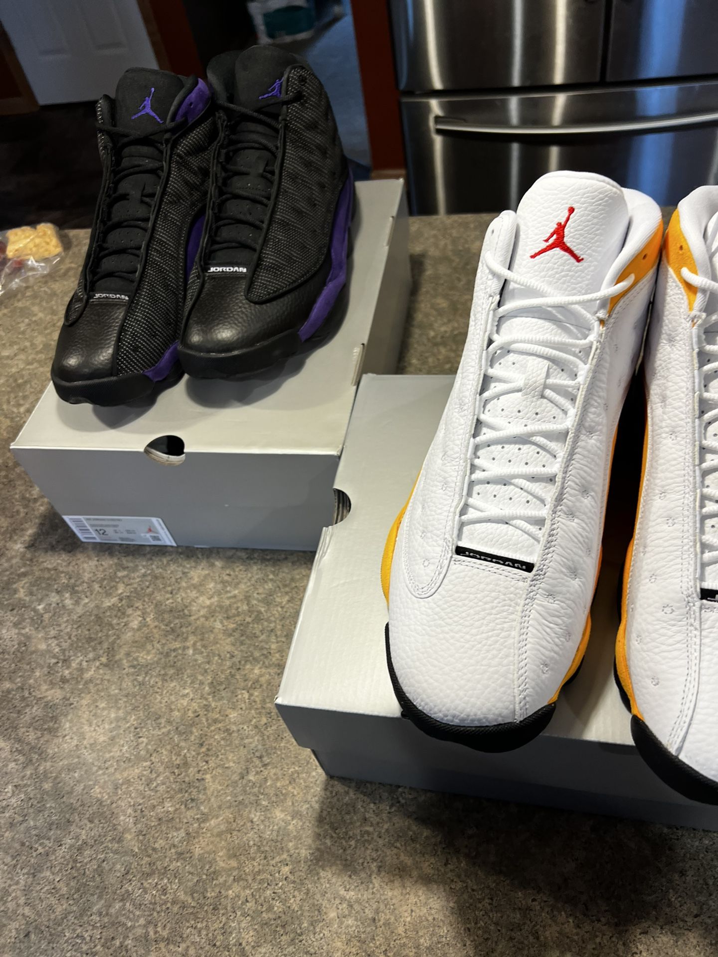 Attention Purple 13 Gold Del Sol Jordan’s 13 Combo Pack with Receipts