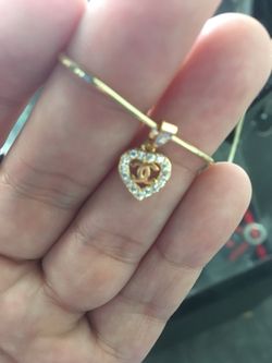 Channel heart necklace