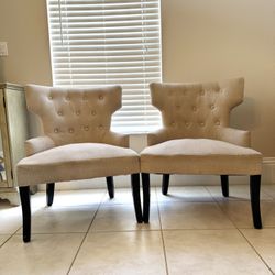 Elegant Pair of Upholstered Accent Chairs