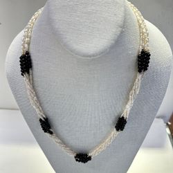 Pearl And Bead Necklace 14kt Yellow Gold