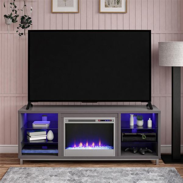 Graphite Fireplace TV Stand for TVs up to 70" Wide Home Furniture for
