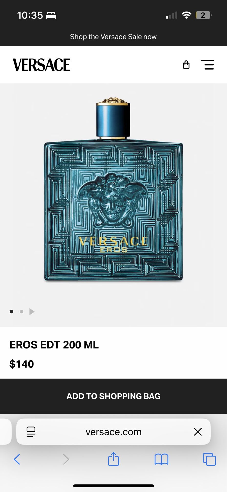 Versace 6.7 Fl Oz Eros Eau de Toilette