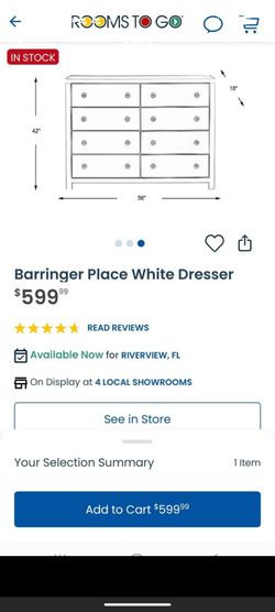 Barringer Place" White Dresser - Like New! (Moving Sale)