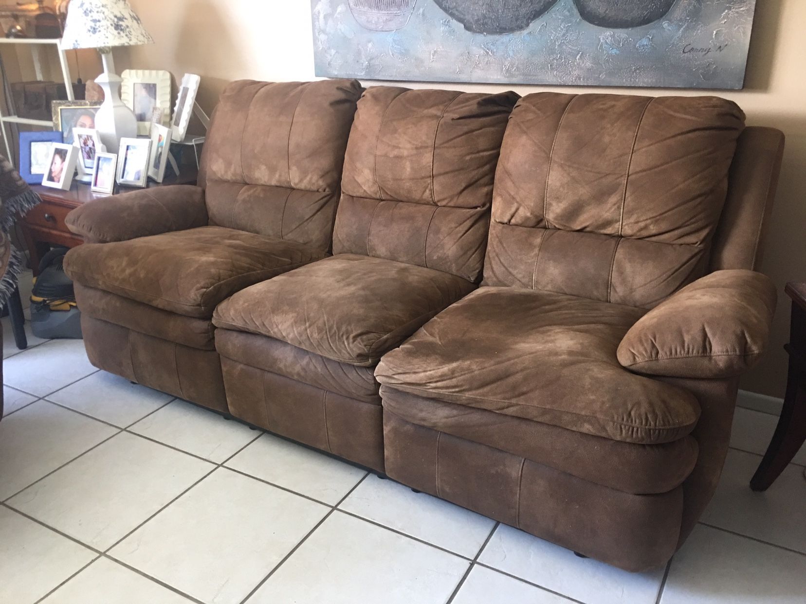 Suede Sofa Recliner (Side Recliner)
