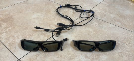 Sharp AN-3DG20-B Rechargeable Active 3D Glasses for Sharp AQUOS TV w/ USB Cables