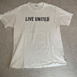 Live United Shirt Adult Large White Short Sleeve Cotton United Way Crew Neck