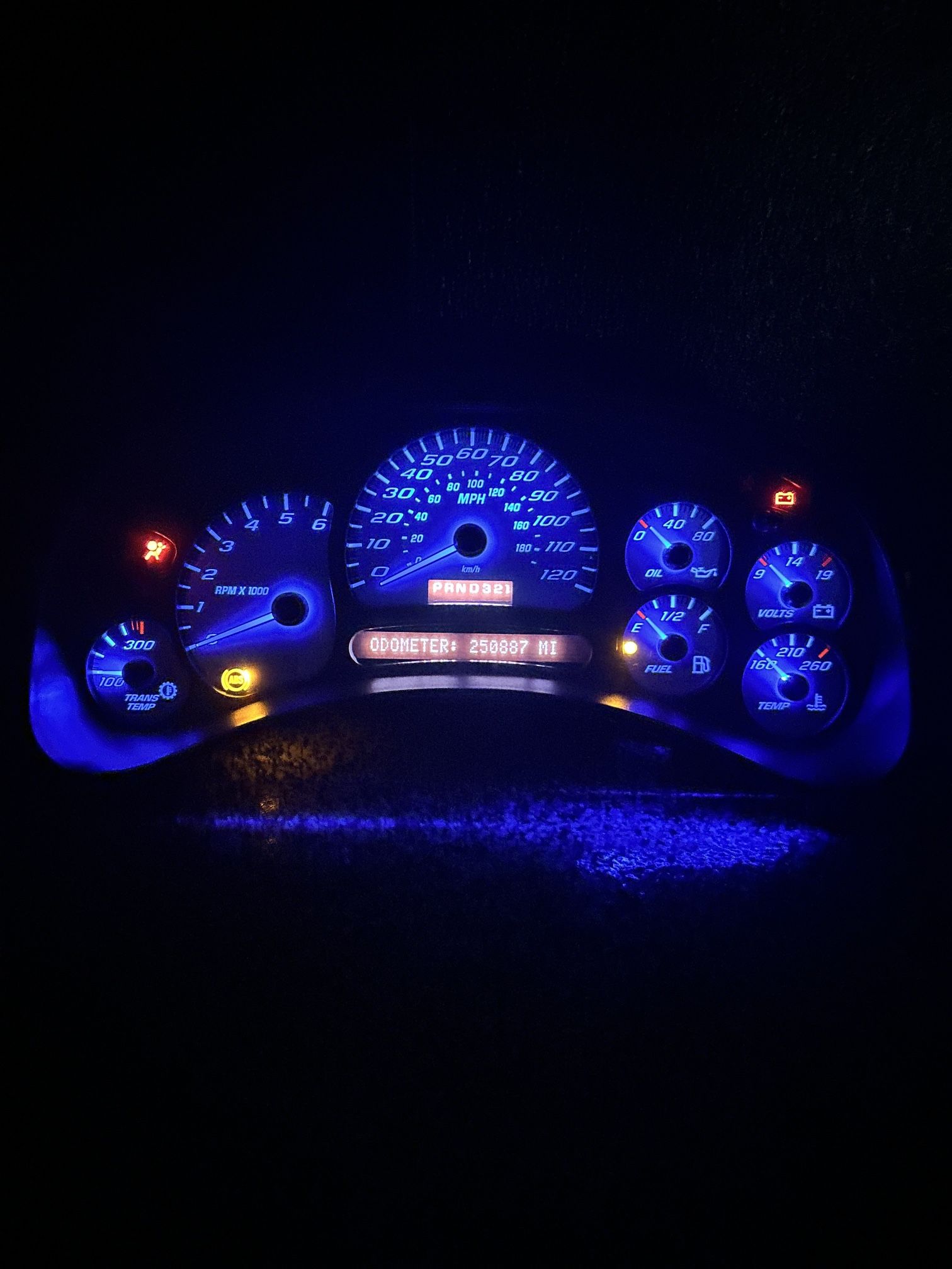 Blue Transmission Gauge Cluster GMC/Chevy