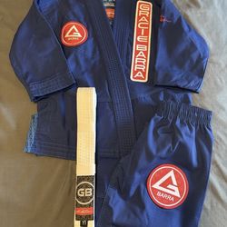 New Gracie Barra Youth Jiu-Jitsu Gi – Blue (Size Y1) – WITH BELT