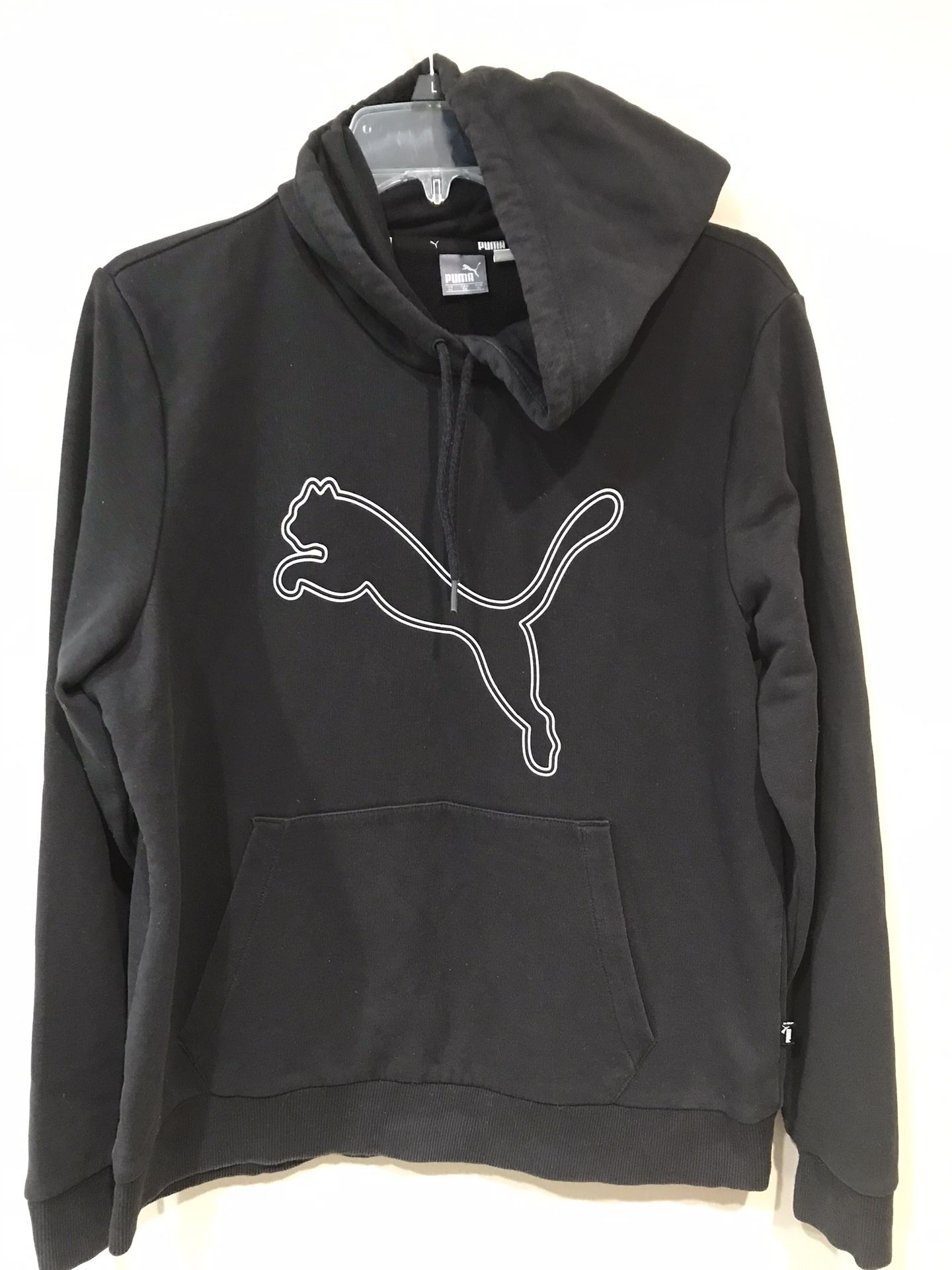 PUMA Black with Silver Image Hoodie, Size XL
