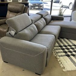 Mabton Gray 3-Piece Raf Dual Power Reclining Sectional