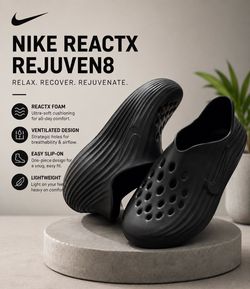 Nike ReactX rejuven8 black size 8mens/9womens new