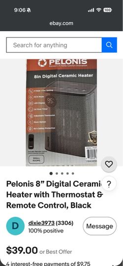 Pelonis heater ceramic degital