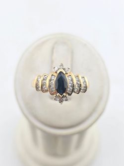 14k gold dia sapphire ring