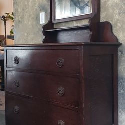 Vintage Dresser With Mirror  