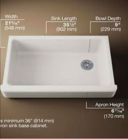 Kohler Whitehaven Farmhouse Apron Front Self-Trimming Cast Iron 36 in. Single Bowl Kitchen Sink in White