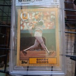 1987 Barry Bonds Rookie Card Graded 10