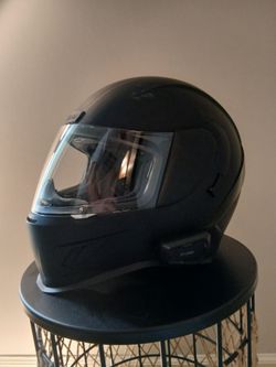 Icon Airform Dark Motorcycle Helmet w/ Cardo HD