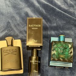 Dior Sauvage, Versace Eros, Creed Greenlish Tweed.