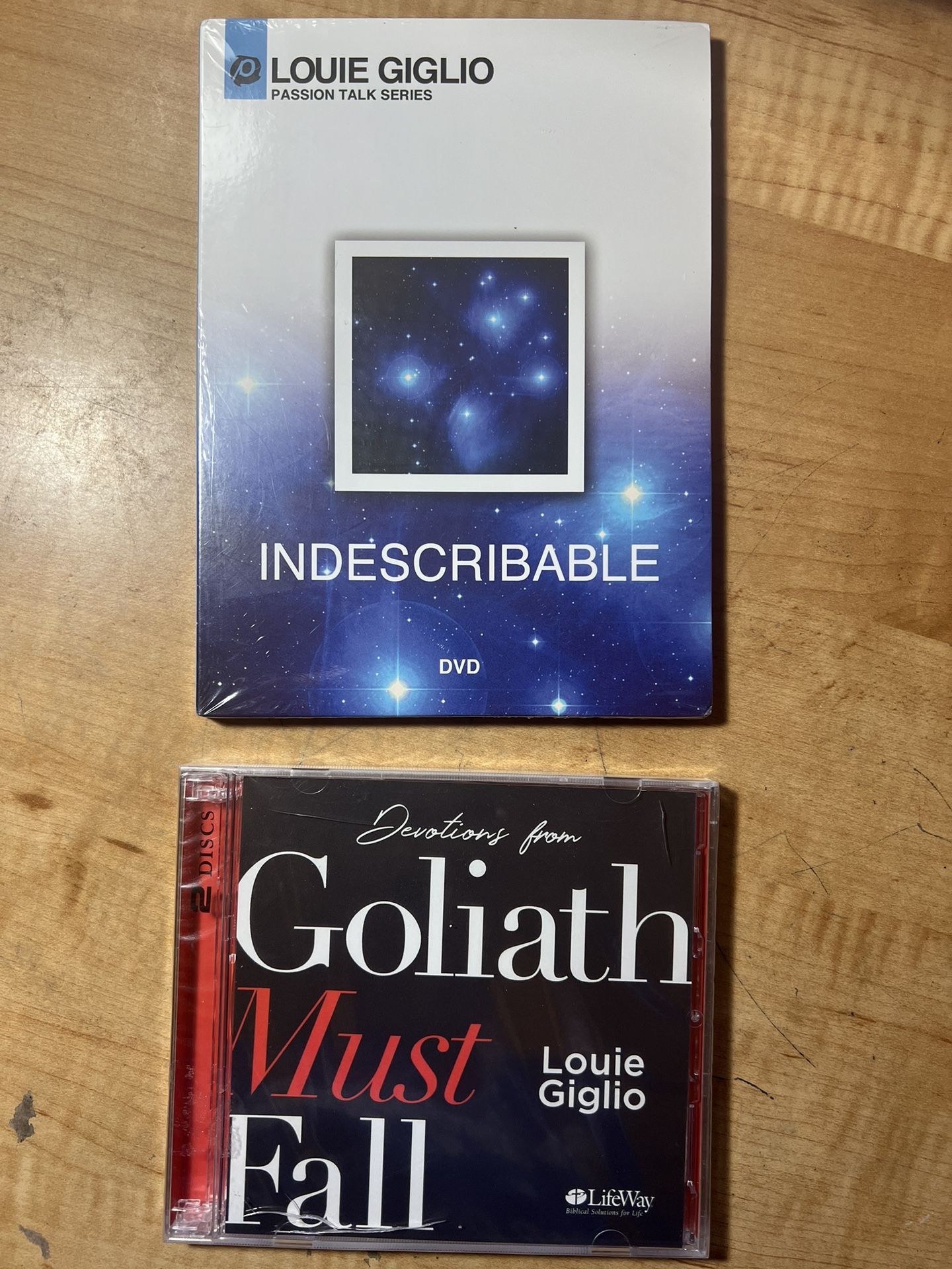 2 NEW SEALED Louie Giglio (DVD Indescribable) (CD Goliath Must Fall)