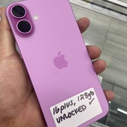 Pink iPhone 16 Plus Unlocked. Cash Or $50 Down W Approval 
