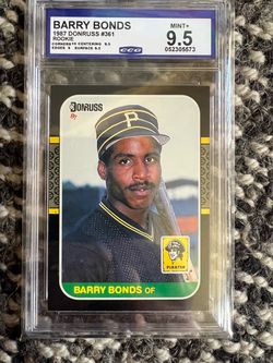 Barry Bonds rookie Donruss graded 9.5 1(contact info removed) perfect corners, beautiful centering edges and surface