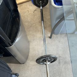 Bench press bar with weights