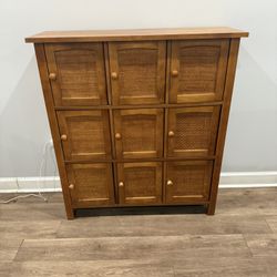 Solid Wood 9-Door Storage Cabinet – Great Condition