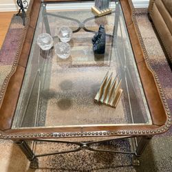 Metal Nailhead Coffee Table