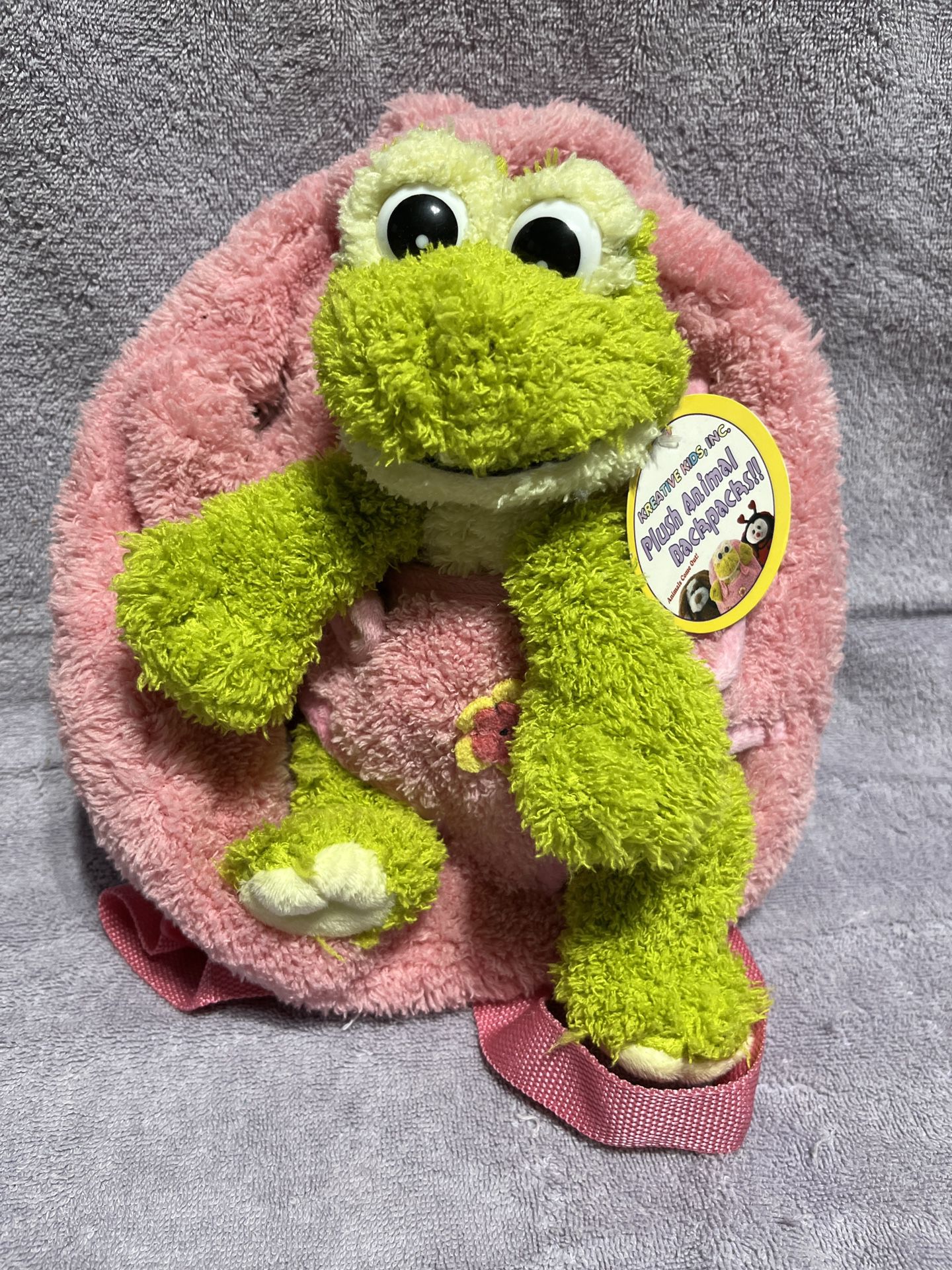 Plush Backpack with Frog