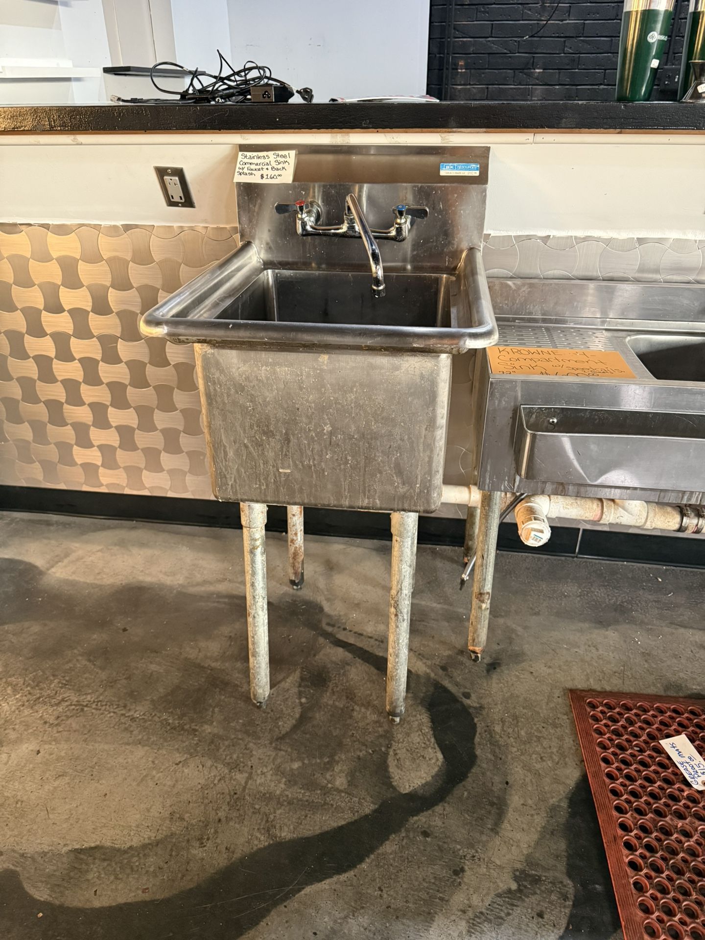 Stainless steel Prep Sink 