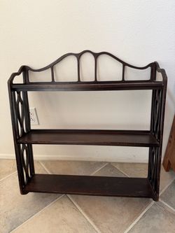 Dark Wood 3-Tier Decorative Shelf