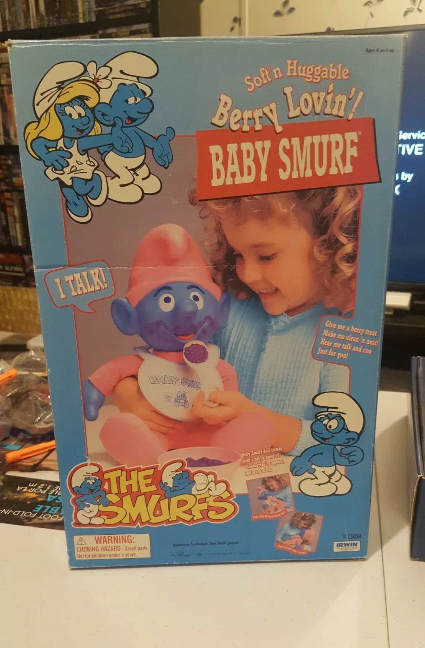 Vintage The Smurfs Soft N Huggable Baby Smurfs talking baby never plaid with ..