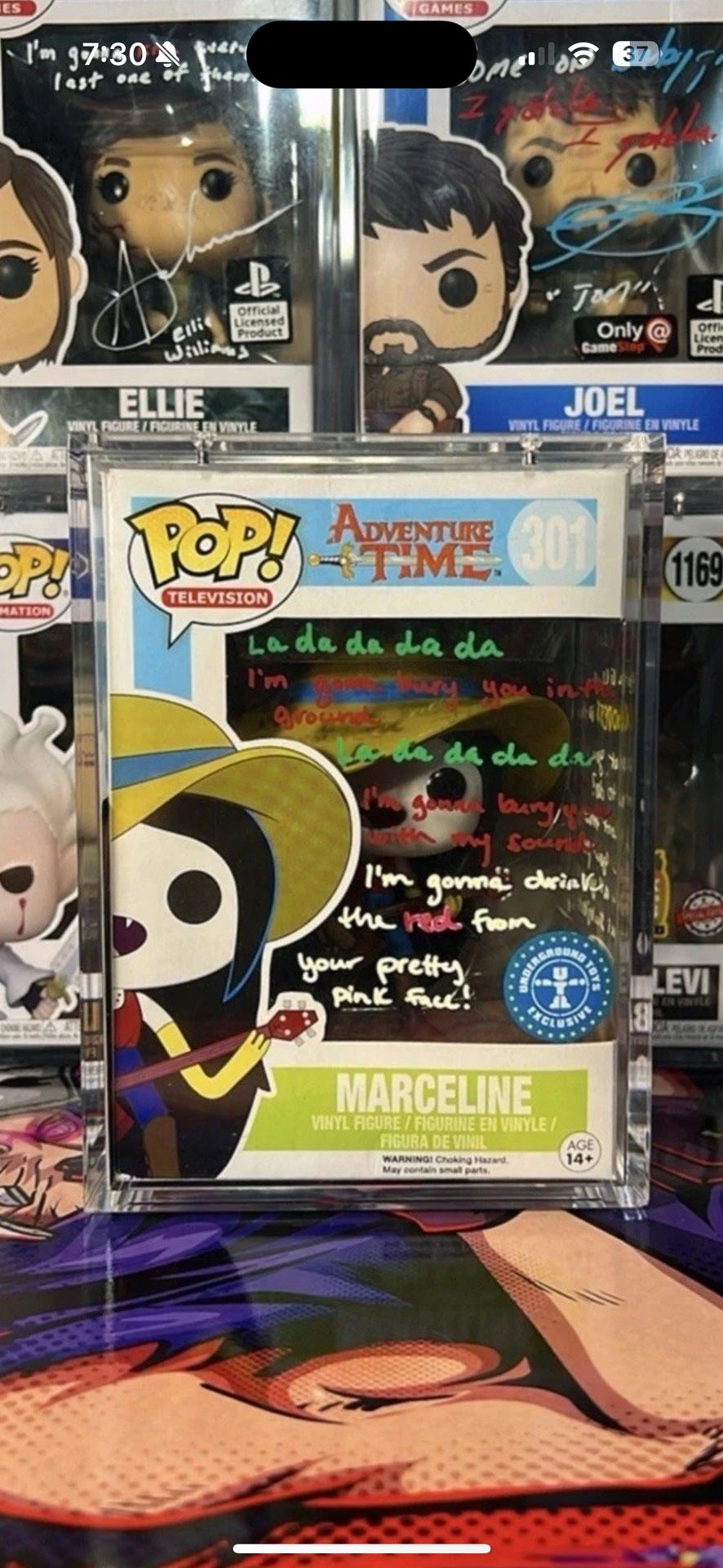 marceline funko pop ( jsa ) underground toys sticker ( rare )