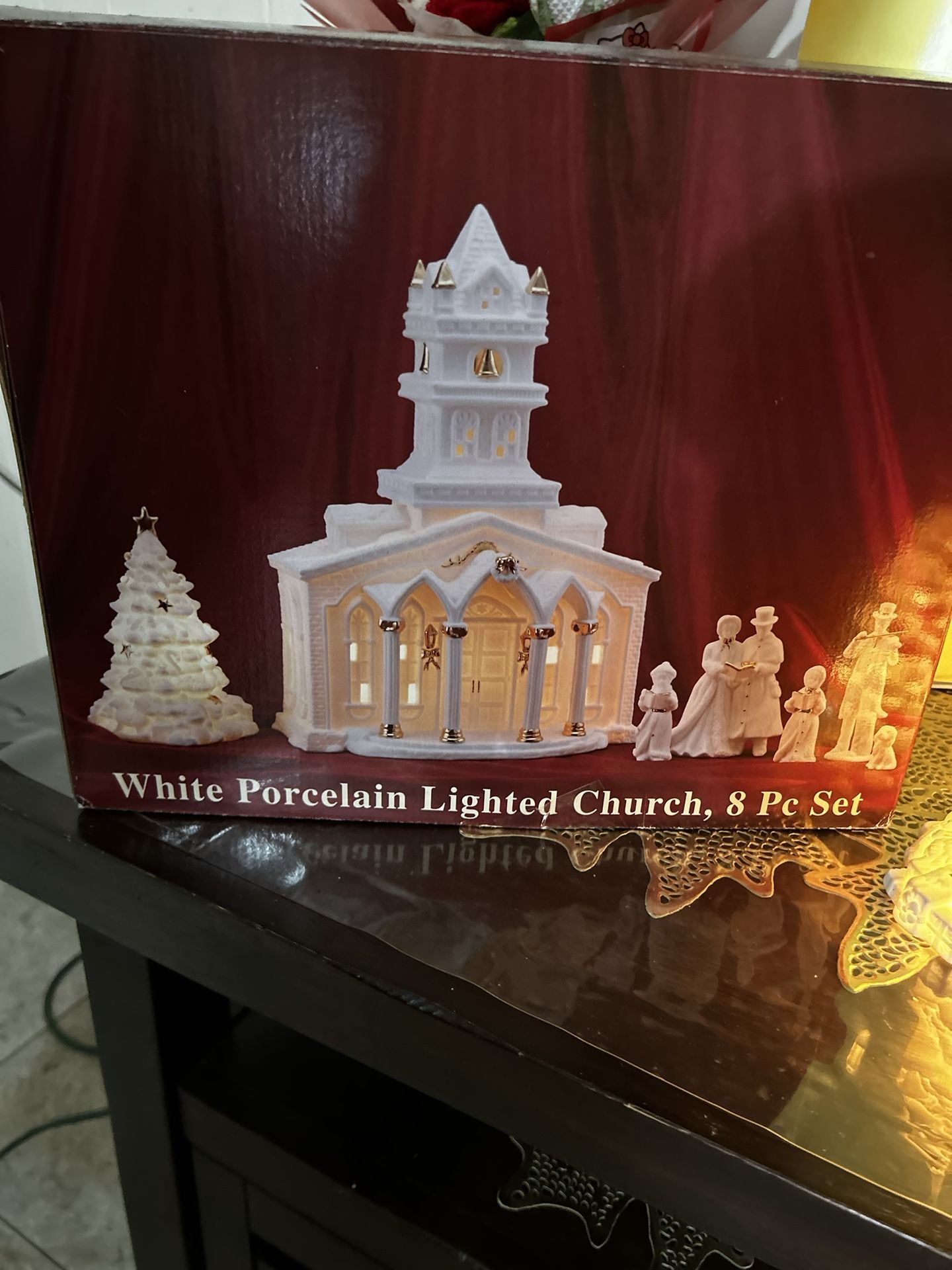 White Porcelain Lighted Church