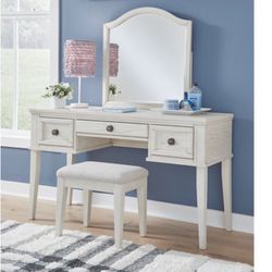 Vanity Desk With Chair And Mirror 