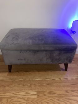 Grey Ottoman Bench 