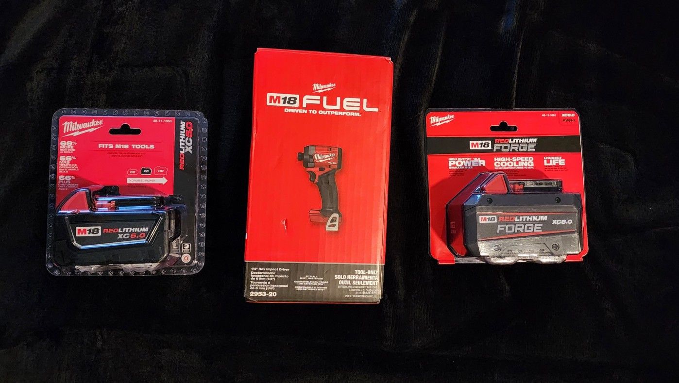 M18 FUEL SURGE 18V Lithium-Ion Brushless Cordless 1/4 in. Hex Impact Driver W (2) Batterys