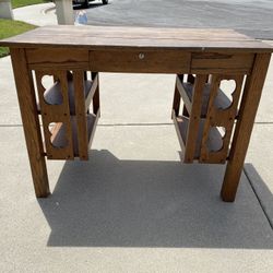 Antique Oak Library Desk