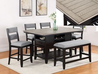 NEW 6 PC Counter Height Table Chairs Dining Room $10 DOWN