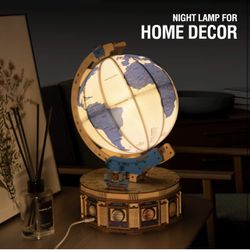 BRAND NEW IN BOX 3D Wooden LED Globe Puzzle - View the glowing world at your fingertips  Datissic luminous globe is a 3D jigsaw puzzle toy,