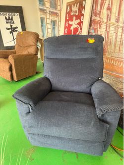 Lay Z Boy Power Rocker Recliner with remote control (Blue fabric)