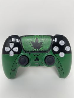 Custom 420 Green & Black Sony DualSense PlayStation 5 (PS5) Wireless Controller, Ships Now 🚚